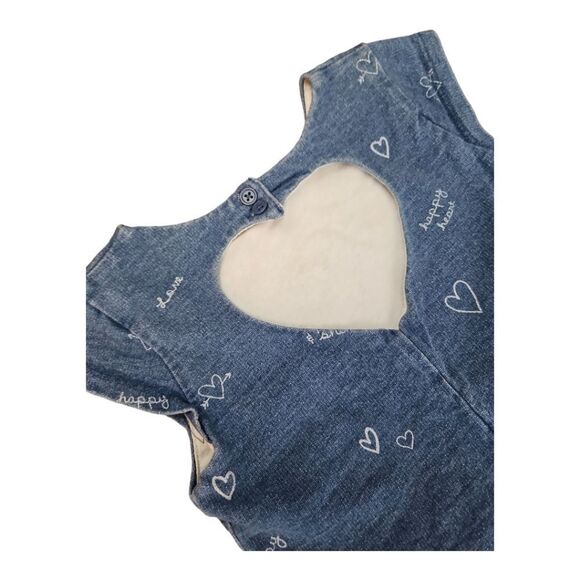 Carters - Denim Look Knit Dress with Heart Cut Out Size 5T - Picture 4 of 6